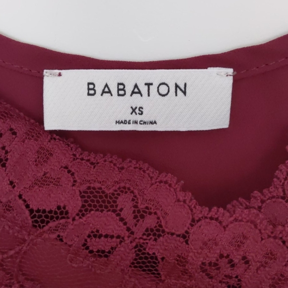 ARITZIA Babaton lace burgundy camisole tank top - Picture 3 of 7